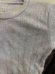 Grey Knit Cropped Top