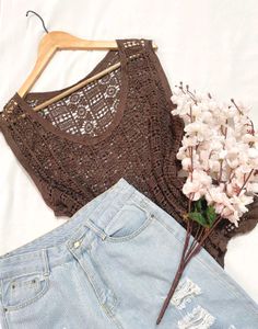 Pinterest Oversized Brown Crochet Top A