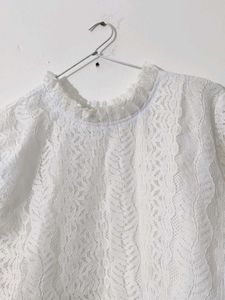White Net Fancy Kurti