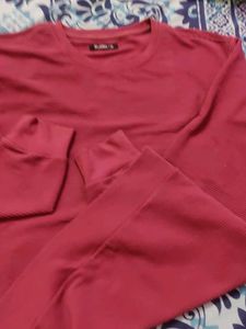 Burgundy Ribbed Crewneck Sweater