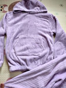 Lavender Fleece Hoodie And Joggers Set/ Coord Set