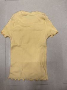 Yellow Cute Fitted Cropped Top