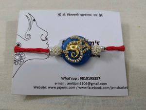 Semi Precious Stone Ganeshji Rakhi Rakshabandhan
