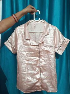 Pink Satin Pajama Shorts