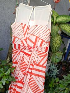 Chic Red &amp; White Maxi Dress