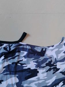 Cool Camo One-Shoulder Top