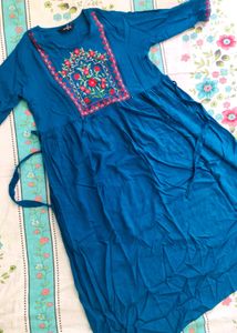Blue Maternity Anarkali Kurta