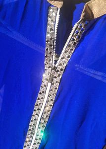 Beautiful Crystal Shrug With Zip For Women