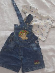 A Blue N White Gallace Suit For Baby Girl