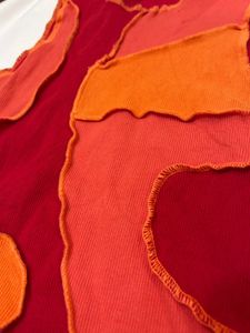 Abstract Print Orange Red Top