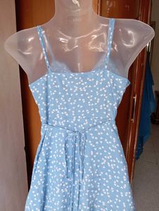 Blue Floral Wrap Dress