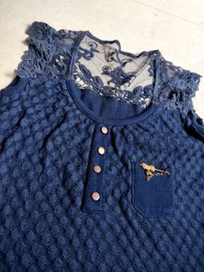 Dark Blue Sleeveless Top