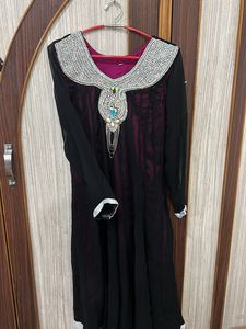 Black Emblished Anarkali Suit
