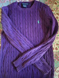 Purple Cable Knit Sweater