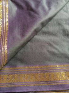 Ramar Blue And Green Mixed Saree With Gold Border