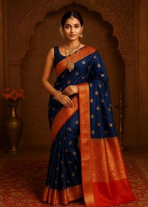 Elegant Blue Banarasi Silk Saree