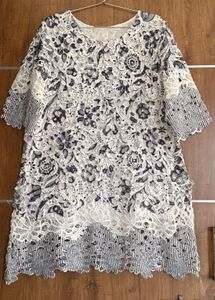 Lace Overlay Casual Dress
