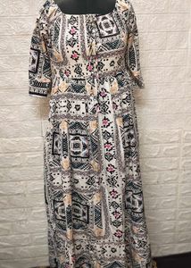 Fresh Piece Printed Long Maxi Comfy Dress