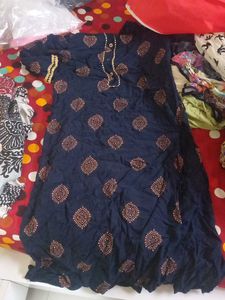 Peach Embroidered Kurti Set