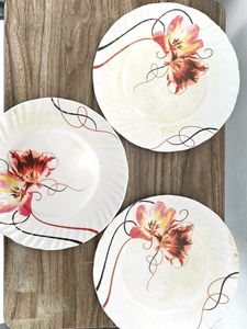 Floral plastic Plates (set of 3)