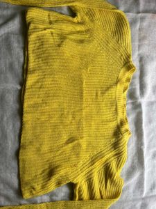 Yellow Knit Crop Sweater