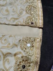 Ethnic White Kurta With Mirror Work Border