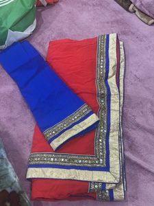 RED BRIDAL NEW SAREE With Blouse Piece