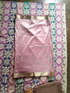 Pink & Gold Saree