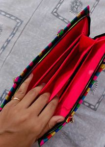 Colorful Embroidered Peacock Handbag