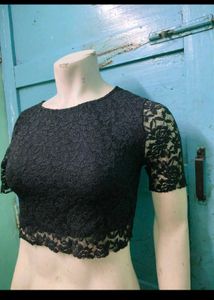 Black Lace Crop Top