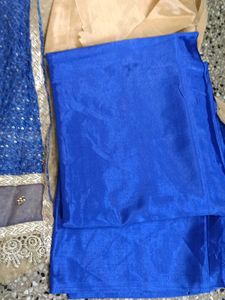 New Cream N Blue Dress Material