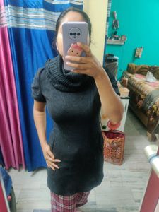 woolen highneck dress