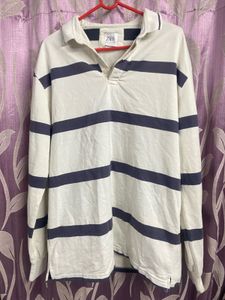 ZARA Striped Polo Sweatshirt