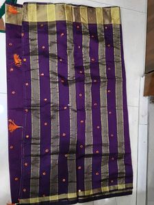 Purple Striped Saree