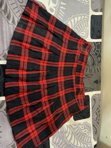 Red Plaid Mini Skirt