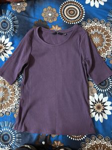 Purple Ribbed Top