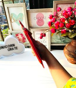 RED - Quirky Quoted Big Zip Pouch