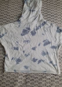 ZUDIO lavender crop top with hoodie