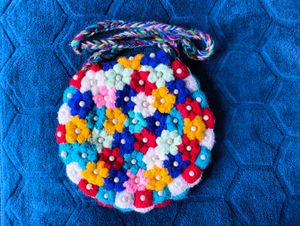 Floral Crochet Handmade Handbag