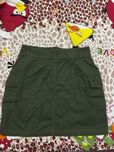 Olive Green Korean Skirt