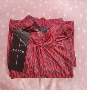 Rust Sheer Top