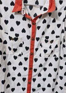 Heart Print Sleeveless Blouse