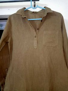 Anouk Women&#39;s Khaki Straight Fit Kurti