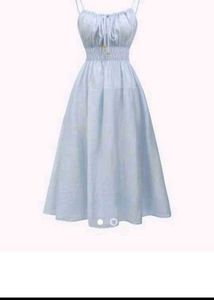 Blue Gathered Dress