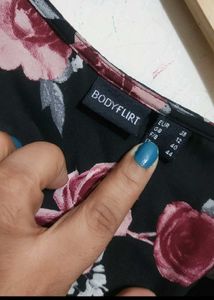Black Dress Floral Print For 34 Bust