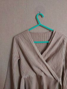 Ribbed Wrap Crop Top