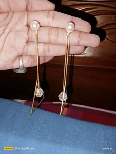 Triangle Pearl Earrings