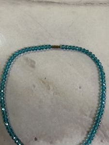 Blue diamond Beaded Necklace