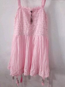 Pink Sequin Embellished Mini Shararat Set