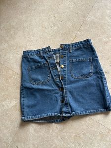 Front Pocket Denim Skirt